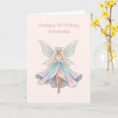 Magical Angel Fairy Pastel Colors Birthday Kaart (Gele Bloem)
