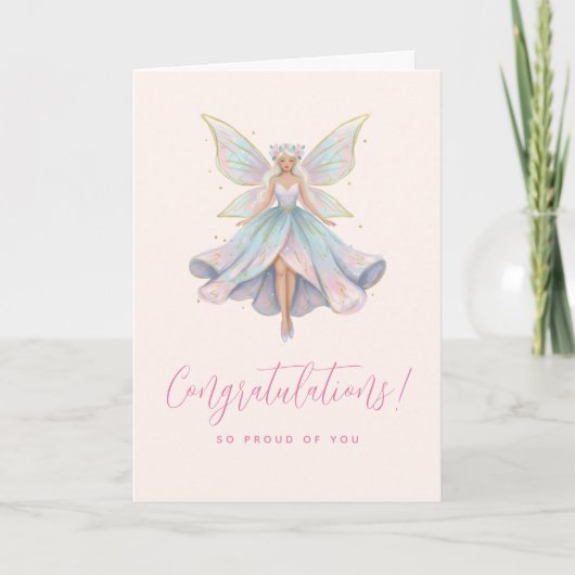 Magical Angel Fairy Pastel Colors Graduation Kaart (Voorkant)