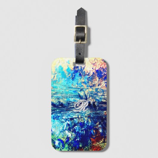 magical artistic ethereal Abstract Monogram Bagagelabel (Voorkant (verticaal))