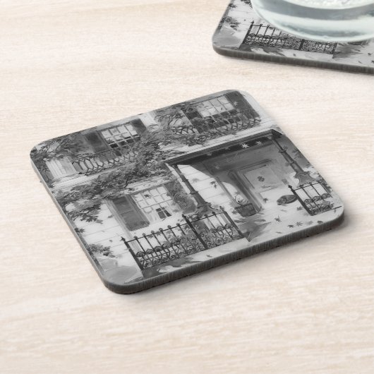 Magical Autumn House Beverage Coaster Bier Onderzetter (Linkerzijde)