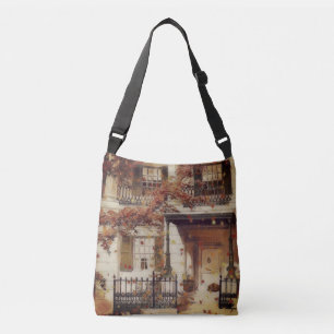 Magical Autumn House Crossbody Bag Tas