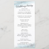 Magical Baby Blue Silver Glitter Wedding Programmakaart (Achterkant)