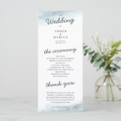 Magical Baby Blue Silver Glitter Wedding Programmakaart (Staand voorkant)