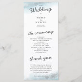 Magical Baby Blue Silver Glitter Wedding Programmakaart (Voorkant)