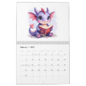 Magical Baby Dragons Reading Whimsical Fantasy Art Kalender (Feb 2027)