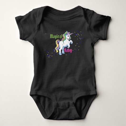 Magical Baby Unicorn One-Piecks Baby Bodysuit (Voorkant)