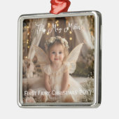 Magical Baby's eerste sprookjesachtige kerstfotoca Metalen Ornament (Links)