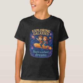 Magical back-to-school children, riding on  pencil t-shirt