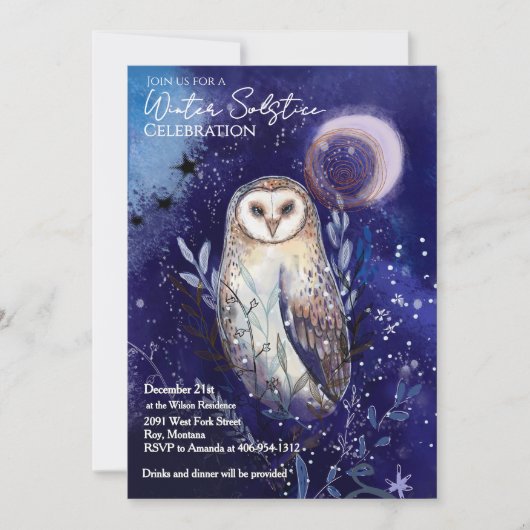 Magical Barn Owl Winter Solstice Celebration  Kaart (Voorkant)
