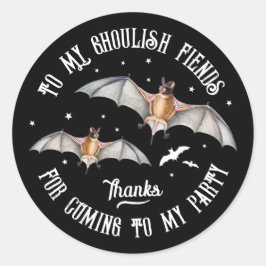 Magical Bats Gothic Halloween Party Ronde Sticker