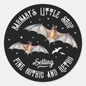 Magical Bats Gothic Shop of Horror Ronde Sticker (Voorkant)