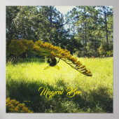 Magical Bee, Bee Poster, Bee en Flowers Poster, Poster (Voorkant)