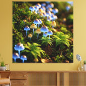 Magical Bioluminescent Fungi - Deep Forest Canvas Afdruk (Insitu (Woonkamer))