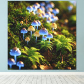 Magical Bioluminescent Fungi - Deep Forest Canvas Afdruk (Insitu (Houten vloer))