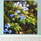 Magical Bioluminescent Fungi - Deep Forest Canvas Afdruk (Insitu (Houten vloer))