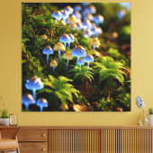Magical Bioluminescent Fungi - Deep Forest Canvas Afdruk (Insitu (Woonkamer))