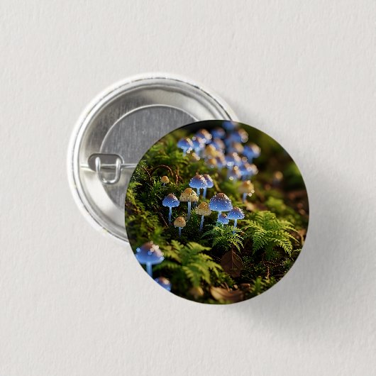 Magical Bioluminescent Fungi - Deep Forest Ronde Button 3,2 Cm (Voorkant /achterkant)
