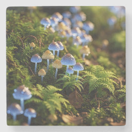 Magical Bioluminescent Fungi - Deep Forest Stenen Onderzetter