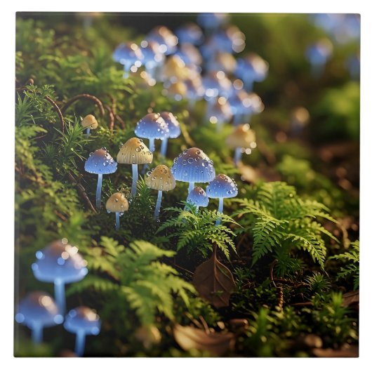 Magical Bioluminescent Fungi - Deep Forest Tegeltje (Voorkant)