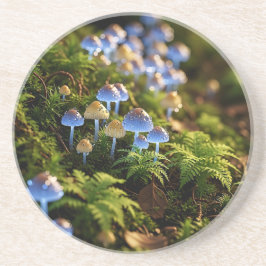 Magical Bioluminescent Fungi - Deep Forest Zandsteen Onderzetter