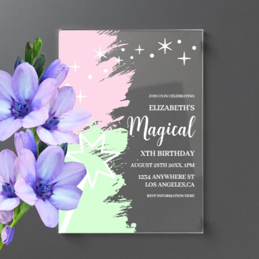 Magical Birthday Acryl Uitnodigingen