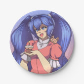 Magical Birthday Anime Girl  Papieren Bordje (Voorkant)