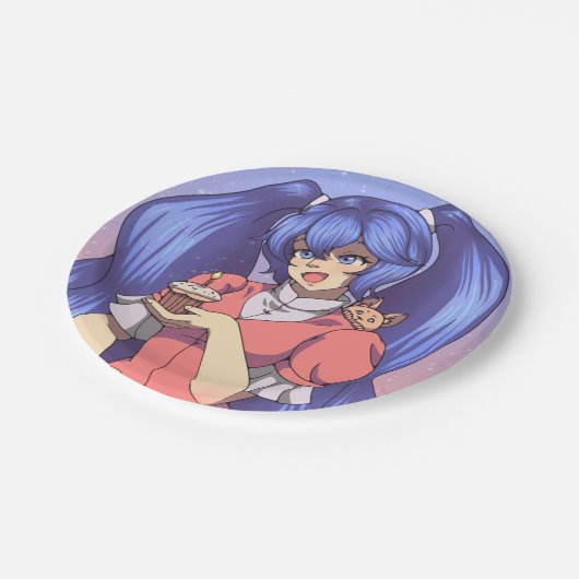 Magical Birthday Anime Girl  Papieren Bordje (Gekanteld)