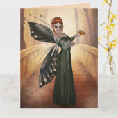 MAGICAL BIRTHDAY FAIRY FOREST GIRL Wenskaarten Kaart (Gele Bloem)