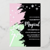 Magical Birthday Folie Uitnodiging (Voorkant)