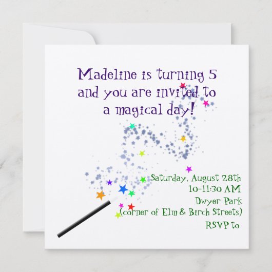 Magical Birthday Invitation 2 Kaart (Voorkant)