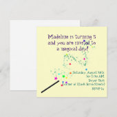 Magical Birthday Invitation 3 Kaart (Voorkant / Achterkant)