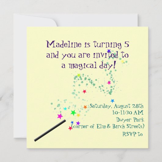 Magical Birthday Invitation 3 Kaart (Voorkant)
