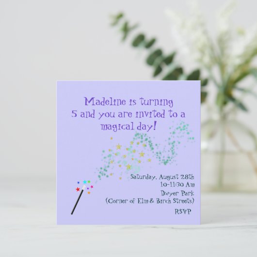 Magical Birthday Invitation Kaart (Staand voorkant)