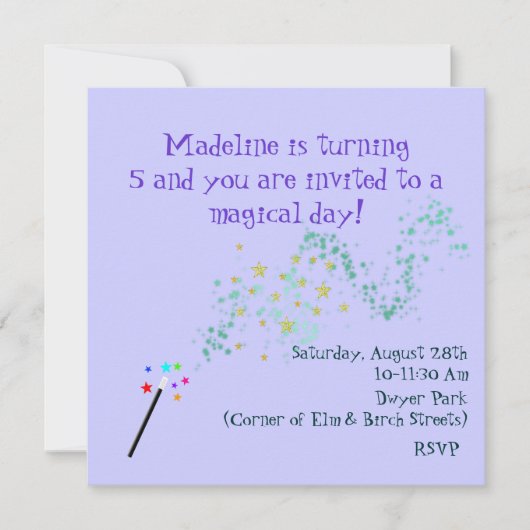 Magical Birthday Invitation Kaart (Voorkant)