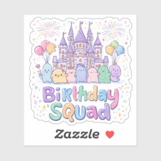 Magical Birthday Squad Shirt | Fantasy Castle Cele Sticker