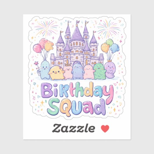 Magical Birthday Squad Shirt | Fantasy Castle Cele Sticker (Vel)