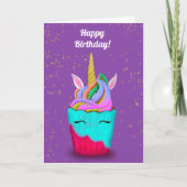 Magical Birthday Unicorn Cupcake Kaart (Voorkant)