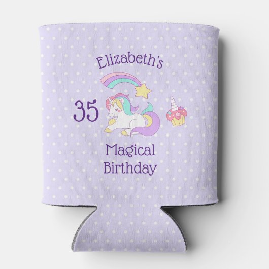 Magical Birthday Unicorn Shooting Star & Cupcake Blikjeskoeler (Achterkant)