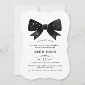 Magical Black Coquette Bow Graduation Party Kaart (Voorkant)