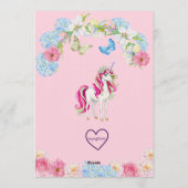 Magical Black Princess Unicorn Birthday Kaart (Achterkant)