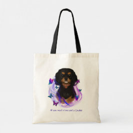 Magical Black & Tan Cavalier King Charles Spaniel Tote Bag