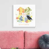 Magical Blooms HOGWARTS™ Crest Canvas Afdruk (Insitu (Woonkamer))