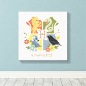 Magical Blooms HOGWARTS™ Crest Canvas Afdruk (Insitu (Houten vloer))