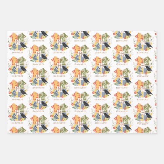 Magical Blooms HOGWARTS™ Crest Inpakpapier Vel (Voorkant 3)