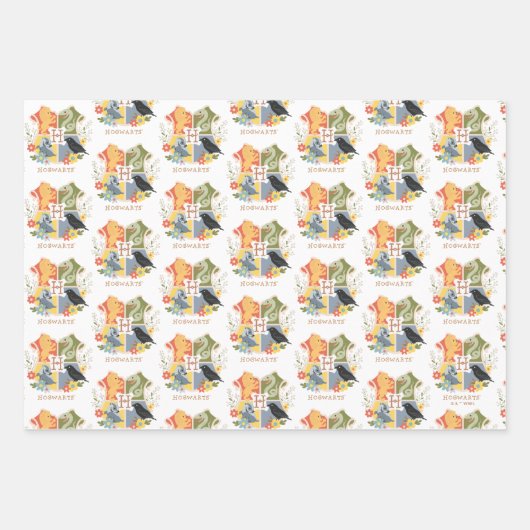 Magical Blooms HOGWARTS™ Crest Inpakpapier Vel (Voorkant 2)