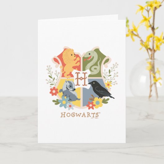 Magical Blooms HOGWARTS™ Crest Kaart (Gele Bloem)