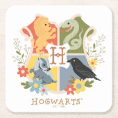 Magical Blooms HOGWARTS™ Crest Kartonnen Onderzetters (Voorkant)