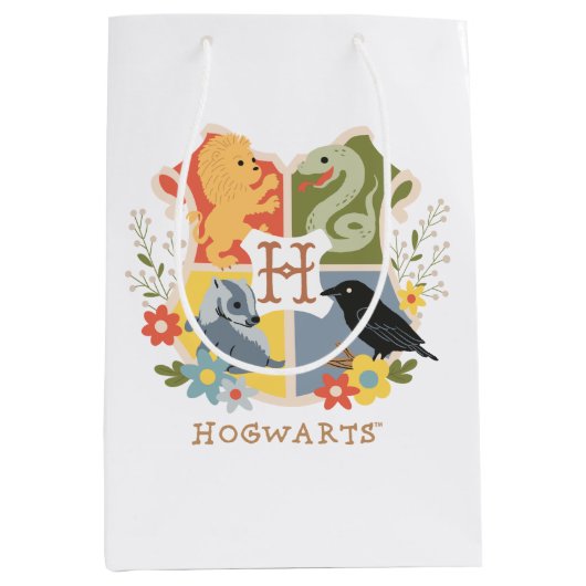 Magical Blooms HOGWARTS™ Crest Medium Cadeauzakje (Voorkant)