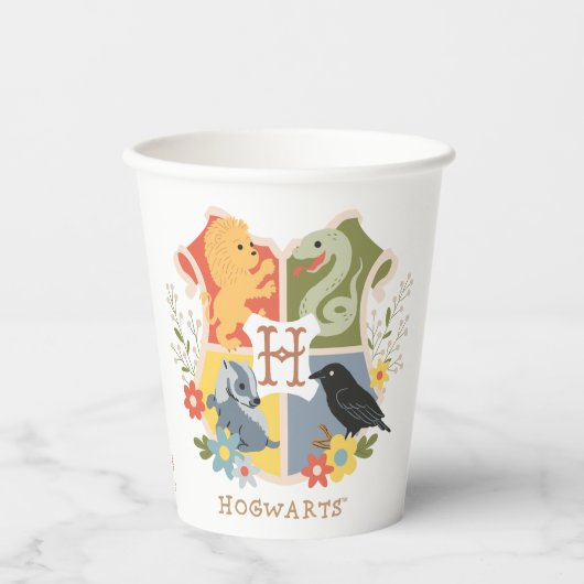 Magical Blooms HOGWARTS™ Crest Papieren Bekers (Voorkant)