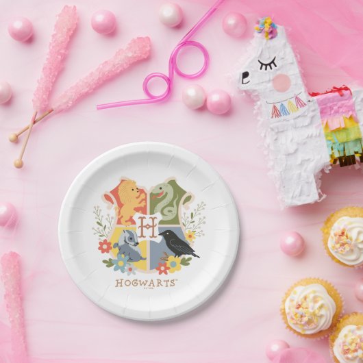Magical Blooms HOGWARTS™ Crest Papieren Bordje (Feest)